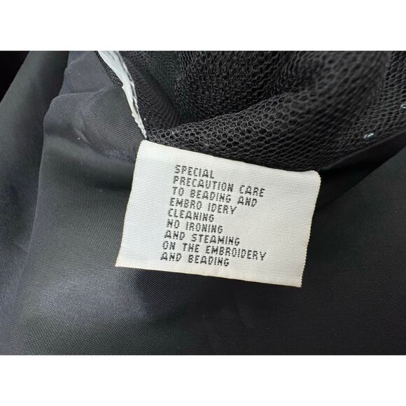 Vintage Louise Ricci Embroidered Rhinestone Embellished Jacket Black size 20 - Picture 10 of 15